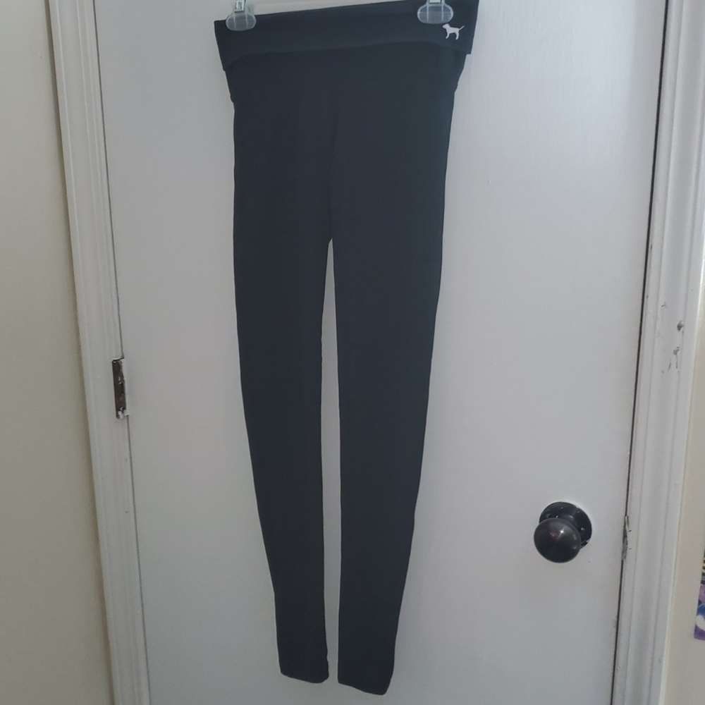 Victoria's Secret Pink Foldover Leggings in Black